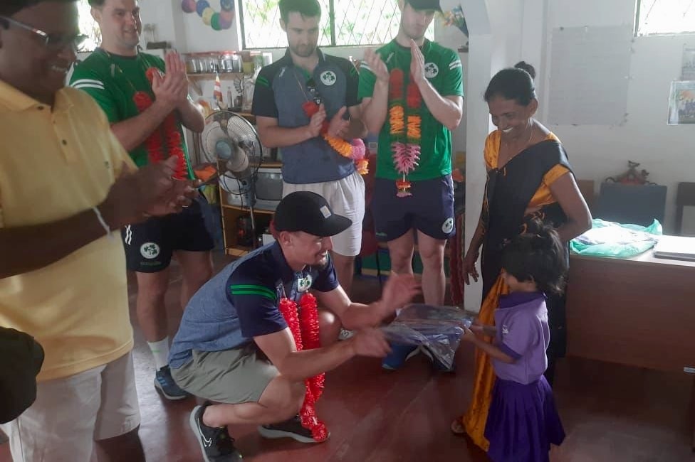 Ben White receives a present