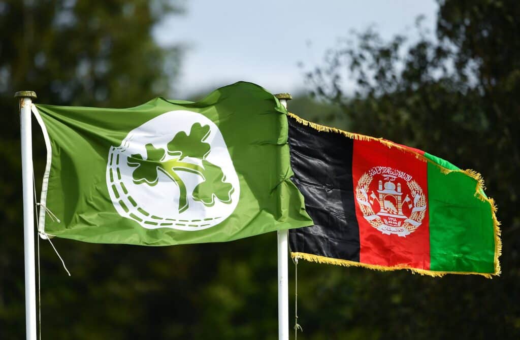 Cricket Ireland and Afghanistan flags