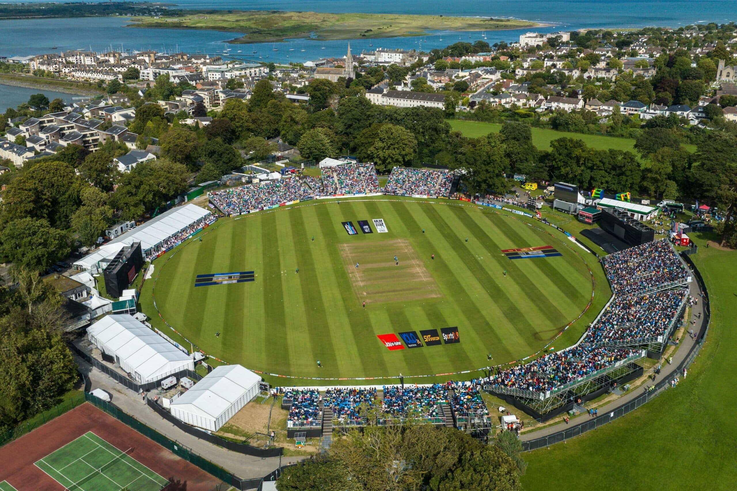 Malahide Cricket Ground helicopter view