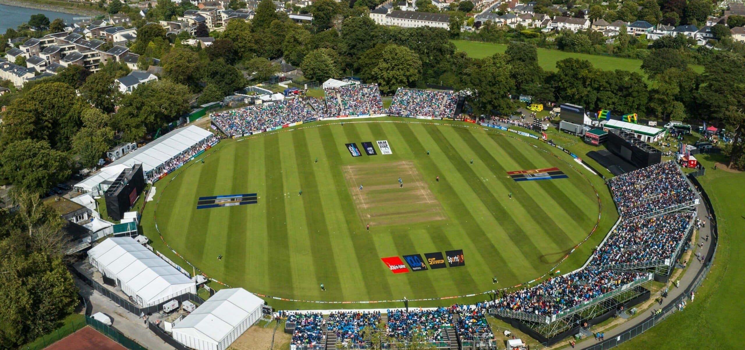 Malahide Cricket Ground helicopter view