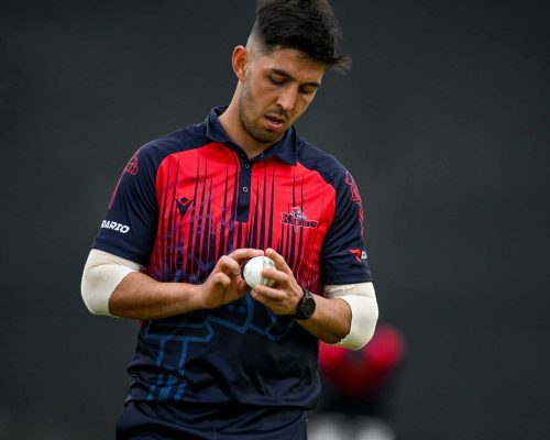 16 May 2023; Ruhan Pretorius of Northern Knights during the CI Inter-Provincial Series 2023 match between Leinster Lightning and Northern Knights at Pembroke Cricket Club in Dublin. Photo by Brendan Moran/Sportsfile *** NO REPRODUCTION FEE ***